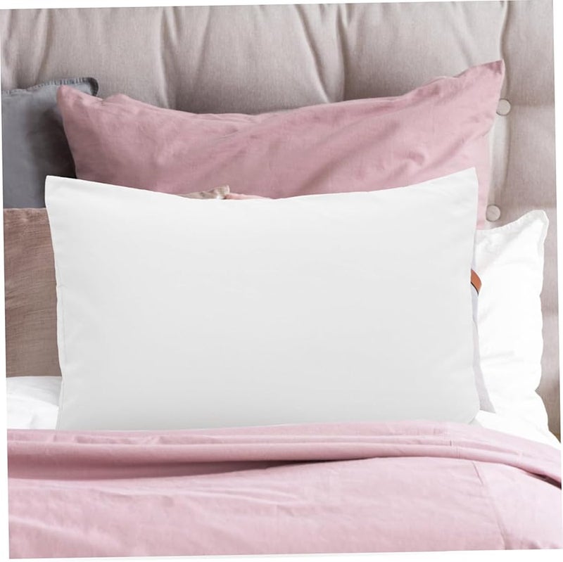 حافظة وسادة سفر بيضاء من الألياف الدقيقة، 2 قطعة، بإغلاق مغلف للأولاد والبنات - Image 4